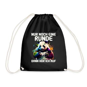 Nur noch eine Runde dann hör ich auf Kinder Gaming - Turnbeutel - Schwarz - Vorne