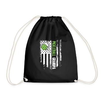 Grandpa Pickleball Paddle - Drawstring Bag - black - Front