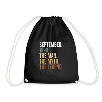 September 1990 Der Mann Der Mythos Die Legende - Turnbeutel - Schwarz - Vorne