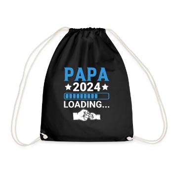 Schwangerschaft Werdende Eltern Geschenk Papa 2024 - Turnbeutel - Schwarz - Vorne