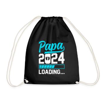 Schwangerschaft Werdende Eltern Geschenk Papa 2024 - Turnbeutel - Schwarz - Vorne