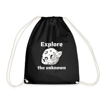 Explore The Unknown Retro Outer Space Designs - Turnbeutel - Schwarz - Vorne