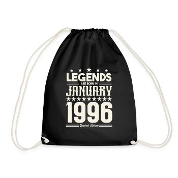 Gift legend January 1996. Gift January 1996. - Drawstring Bag - black - Front