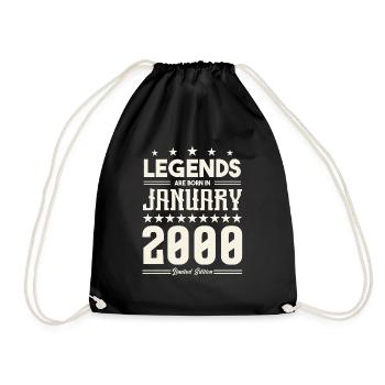 Gift legend January 2000. Gift January 2000. - Drawstring Bag - black - Front