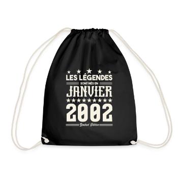 cadeau d'anniversaire janvier 2002. Janvier 2002. - Sac de sport léger - noir - Devant
