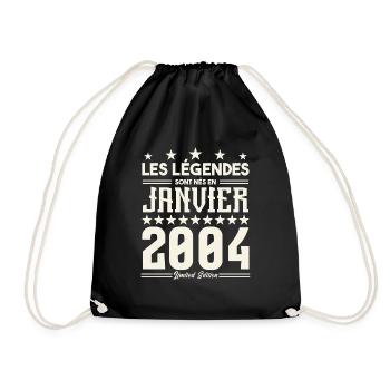 cadeau d'anniversaire janvier 2004. Janvier 2004. - Sac de sport léger - noir - Devant