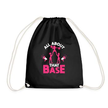 Frauen Squad Funny Cheerleading All About That - Turnbeutel - Schwarz - Vorne