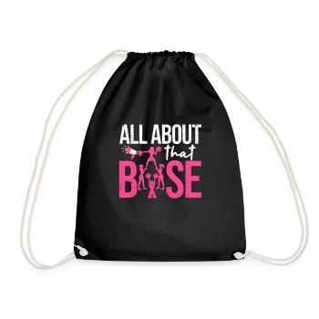Funny Cheerleading All About That Base Cheer - Turnbeutel - Schwarz - Vorne