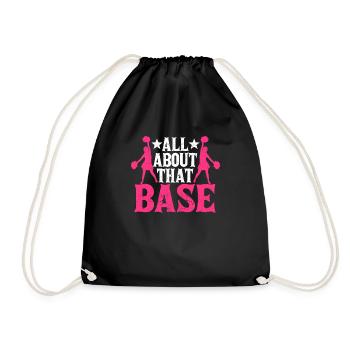 All About That Base Cheerleading Design, Cheer - Drawstring Bag - black - Front