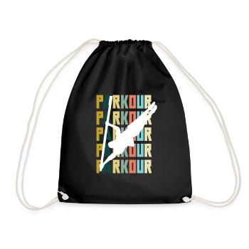 Lustiges Parkourläufer Freerunner Geschenk - Turnbeutel - Schwarz - Vorne