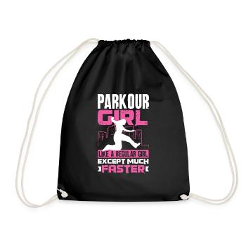 Girls Ladies Parkour Runner Freerunner Gift - Drawstring Bag - black - Front