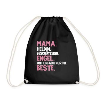 Mama Heldin Beschützerin Engel Die Beste Mutter - Turnbeutel - Schwarz - Vorne