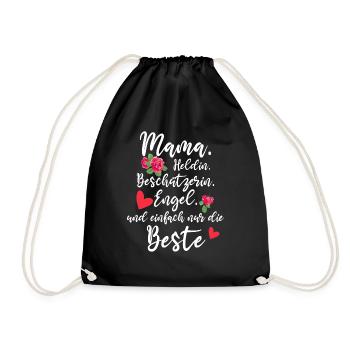 Mama Heldin Beschützerin Engel Die Beste Mutter - Turnbeutel - Schwarz - Vorne