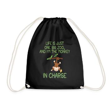 Life's a Zoo, Be the Funny Monkey in Charge - Sac de sport léger - noir - Devant