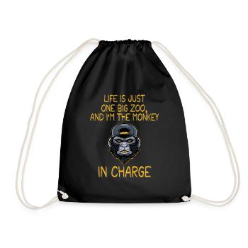 Life's a Zoo, Be the Funny Monkey in Charge - Sac de sport léger - noir - Devant