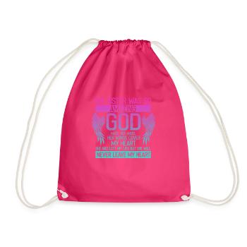 Inspirational Beloved Angel Bereavement - Drawstring Bag - fuchsia - Front