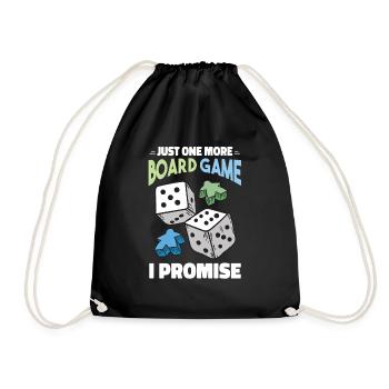 Funny Board Game Lover Cartoon - Drawstring Bag - black - Front