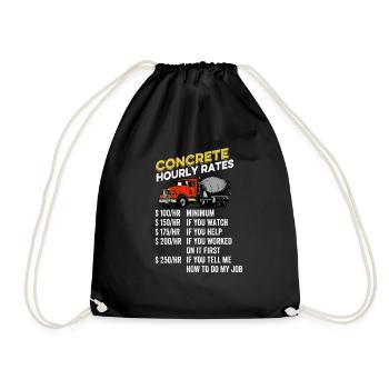 Camion de finition de béton Cadeau Camion de bétonnage - Sac de sport léger - noir - Devant