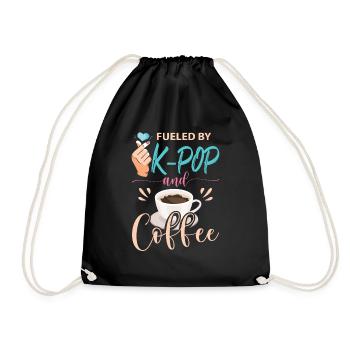 Alimenté par la K-Pop et le café - Sac de sport léger - noir - Devant