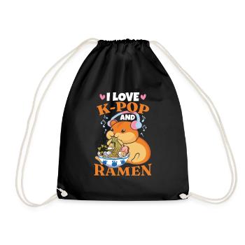 J’adore la K-Pop et les Ramen - Sac de sport léger - noir - Devant