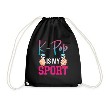 K-Pop ist mein Sport - Turnbeutel - Schwarz - Vorne