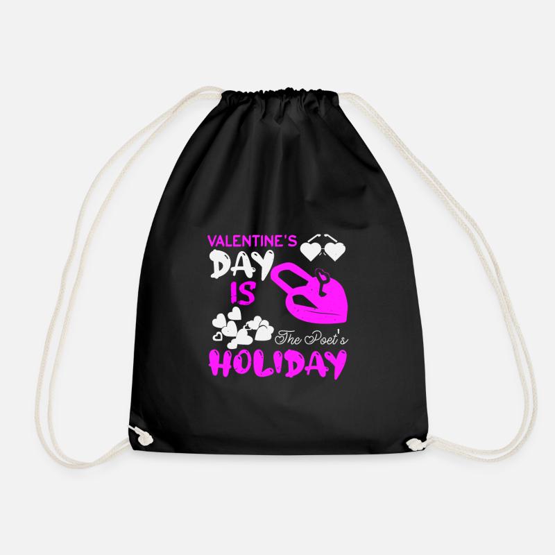 VALENTINE S DAY IS HOLIDAY - Drawstring Bag - black
