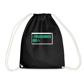 Développeur Coder Programmeur Girl - Sac de sport léger - noir - Devant