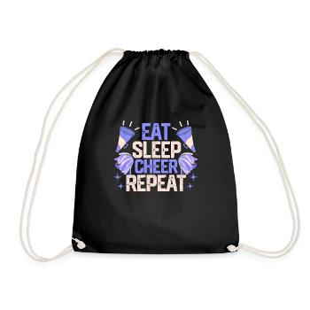 Eat Sleep Cheer Repeat Cheerleading Funny - Turnbeutel - Schwarz - Vorne