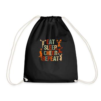 Mangez Dormez Cheer Répétez Cheerleader Drôle - Sac de sport léger - noir - Devant