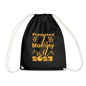 Promoted To Mommy est 2023 - Drawstring Bag - black - Front