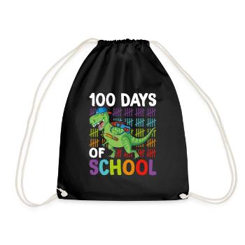 100 Days Of School - Drawstring Bag - black - Front