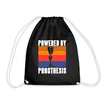 Powered By Prosthesis Retro Prosthetic Leg Designs - Drawstring Bag - black - Front