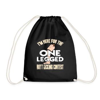 For One Legged Butt Kicking Contest Prosthesis - Drawstring Bag - black - Front