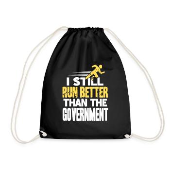 I Run Better Than The Government Funny Prosthesis - Drawstring Bag - black - Front