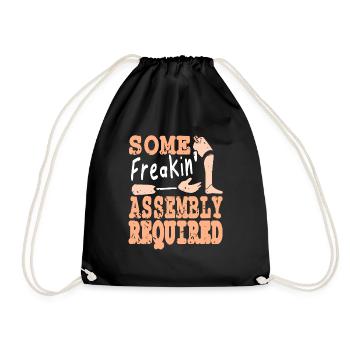Funny Prosthesis Some Freakin' Assembly Required - Drawstring Bag - black - Front