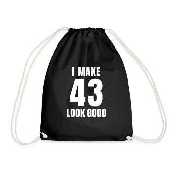 43 Year Old Funny 43th Birthday Quote 43 Years - Drawstring Bag - black - Front