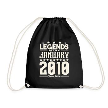 Cadeau Légende Janvier 2010. cadeau janvier 2010. - Sac de sport léger - noir - Devant