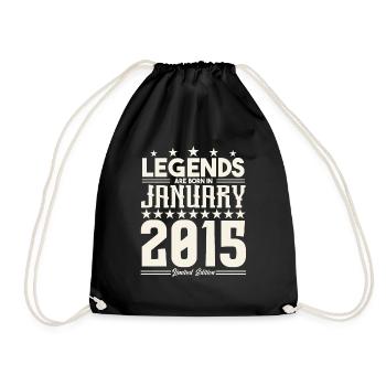Cadeau Légende Janvier 2015. cadeau janvier 2015. - Sac de sport léger - noir - Devant
