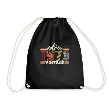 1973 Geburtstag Berge Wandern Klettern - Turnbeutel - Schwarz - Vorne