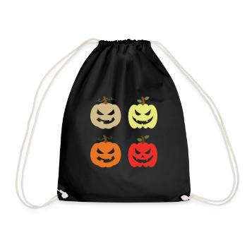 Cute Pumpkins - Drawstring Bag - black - Front