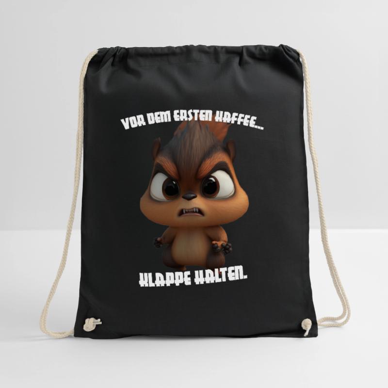 süßes Eichhörnchen mit Spruch Kaffee Turnbeutel