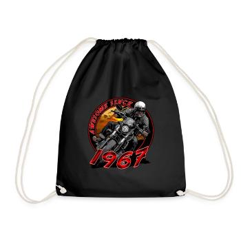 Awesome since 1967, Biker Geburtstag - Turnbeutel - Schwarz - Vorne