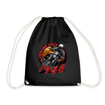 Awesome since 1966, Biker Geburtstag - Turnbeutel - Schwarz - Vorne