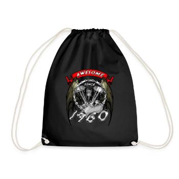 Génial depuis 1960, anniversaire du motard - Sac de sport léger - noir - Devant