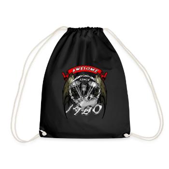 Génial depuis 1980, anniversaire du motard - Sac de sport léger - noir - Devant