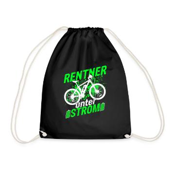 Rentner Unter Strom - E Bike Elektro Radtour Sport - Turnbeutel - Schwarz - Vorne