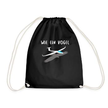 Segelflug Fliegen Lustiger Segelflieger Spruch - Turnbeutel - Schwarz - Vorne