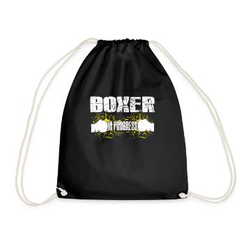 Boxer In Progress Boxing Gloves Cool Boxing Gift - Drawstring Bag - black - Front