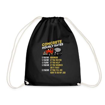 Camion de finition de béton Cadeau Camion de bétonnage - Sac de sport léger - noir - Devant