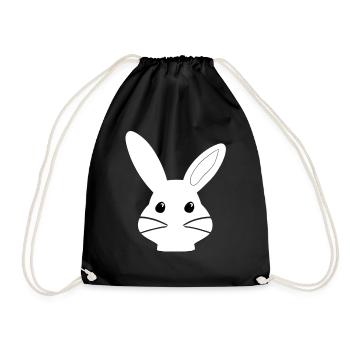 Wunderland Hase Cartoon Ostern Niedlich - Turnbeutel - Schwarz - Vorne